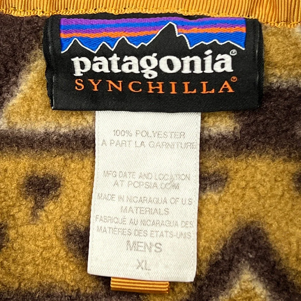 Patagonia Synchilla Snap-T Pullover Mens XL Montana Siete Brown Fleece 25450
